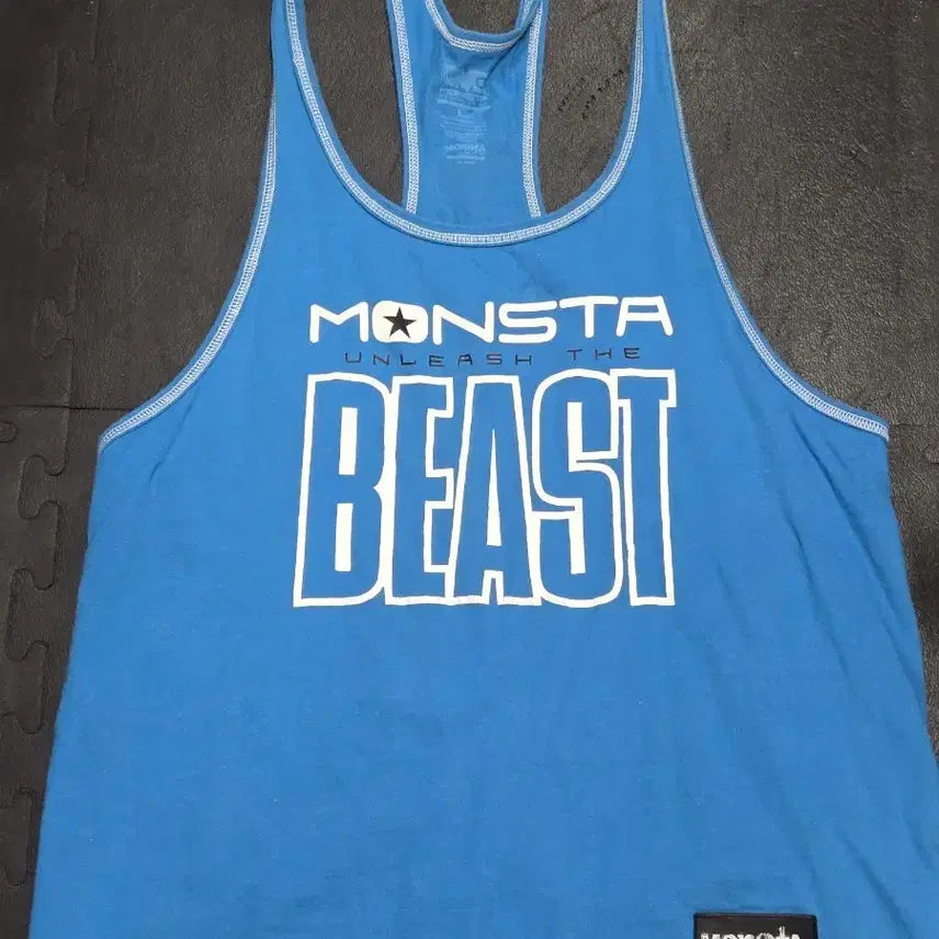 [BUNJANG] Monsta Beast Blue Training Tank Top L / 몬스타 비스트 나시티 블루 / 남성 트레이닝 나시