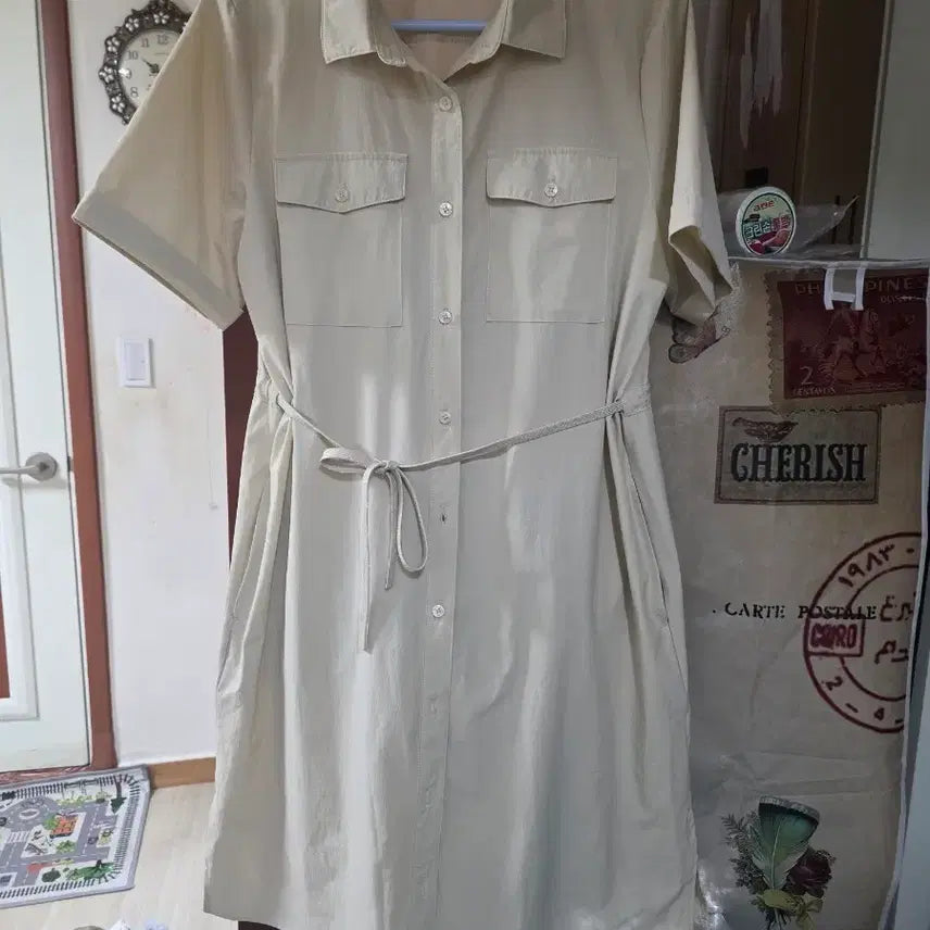 [BUNJANG] Jeep Shirt Dress Beige / Jeep 셔츠 원피스 베이지