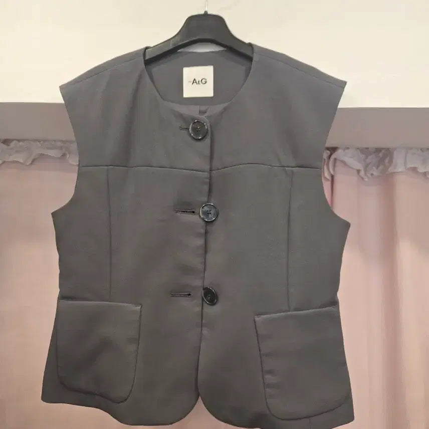 [BUNJANG] A.tG Sleeveless Jacket Gray / A.tG 민소매 자켓 그레이