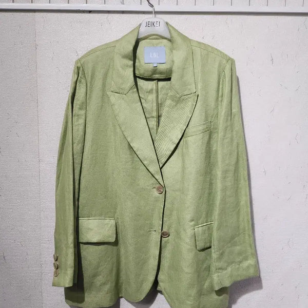 [BUNJANG] LBL Linen Jacket - Light Green / LBL 연두색 린넨 자켓