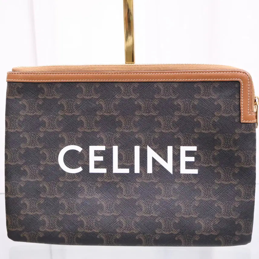 [BUNJANG] Celine Triomphe Canvas Small Pouch Clutch 10D672BZQ.04LU / 셀린느 트리옹프 캔버스 스몰 파우치 클러치 10D672BZQ.04LU