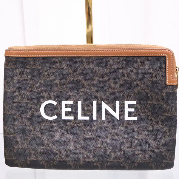 [BUNJANG] Celine Triomphe Canvas Small Pouch Clutch 10D672BZQ.04LU / 셀린느 트리옹프 캔버스 스몰 파우치 클러치 10D672BZQ.04LU