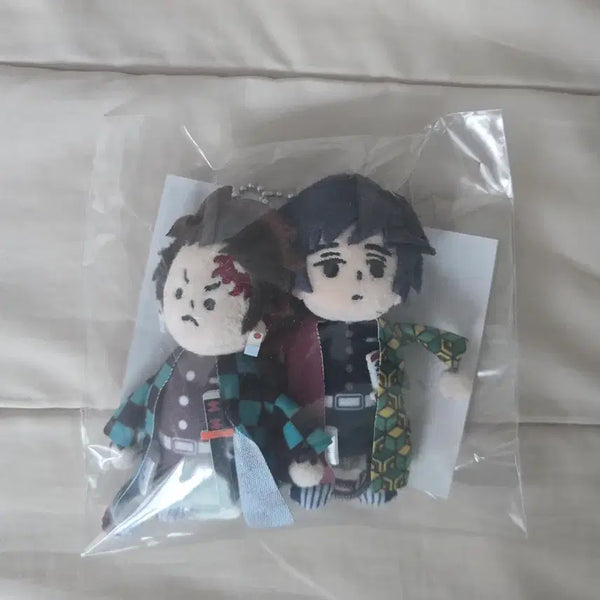 [BUNJANG] Demon Slayer Giyu & Tanjiro Techitechi Plush Set / 귀멸의 칼날 귀칼 블루레이 기유 탄지로 테치테치 인형