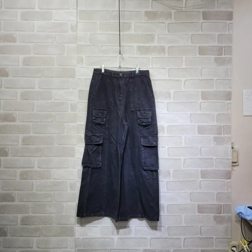 [BUNJANG] High Waist Wide Leg Pants / ㅎ999 포켓 통바지 28