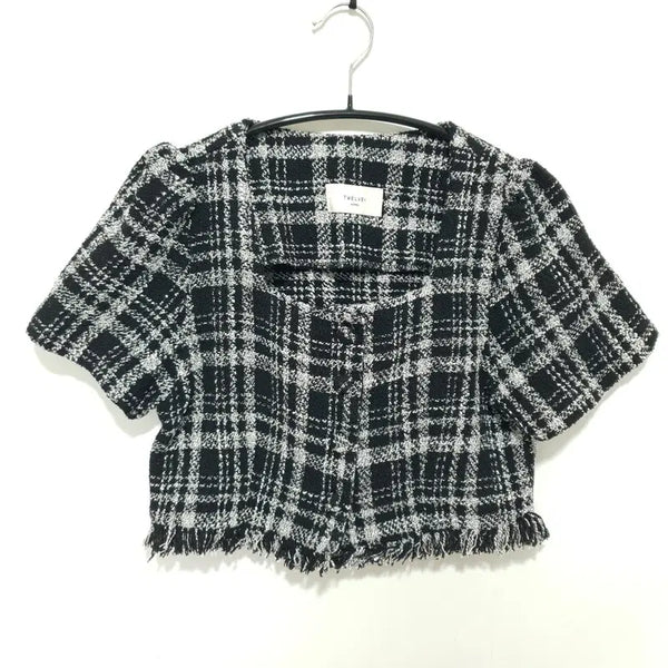 [BUNJANG] Short Sleeve Cropped Tweed Jacket / 반소매 크롭 트위드 자켓 F_S2643