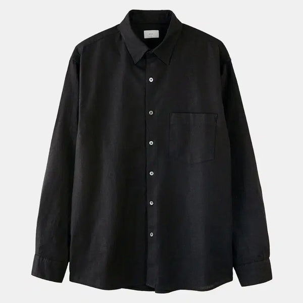 [BUNJANG] ASPESI Linen Desk Shirt Black L / 애습 린넨 데스커 셔츠 블랙 L
