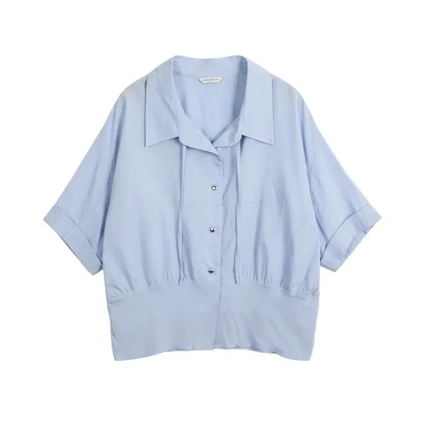 [BUNJANG] Women's Oversized String Shirt - Sky Blue / 여성F/ 스트링 오버핏 소라 셔츠 20-92