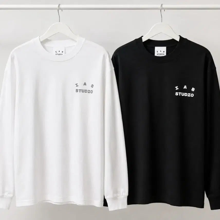 [BUNJANG] IAB Studio Long Sleeve T-Shirt White/Black / 무료배송)IAB STUDIO 긴팔티 화이트/블랙