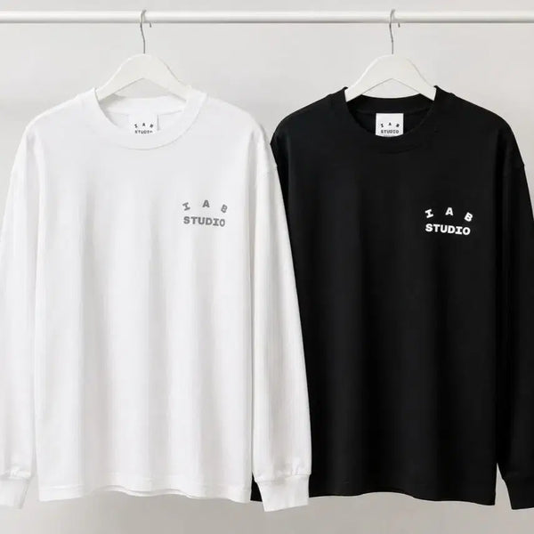 [BUNJANG] IAB Studio Long Sleeve T-Shirt White/Black / 무료배송)IAB STUDIO 긴팔티 화이트/블랙