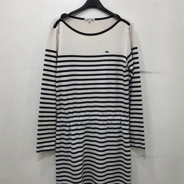 [BUNJANG] Lacoste Striped Short Sleeve Dress Size 38 / 라코스테 단가라 원피스 38