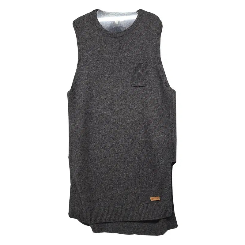 [BUNJANG] Thursday Island Gray Long Knit Vest / 써스데이아일랜드 그레이 롱 니트 조끼 85(S)