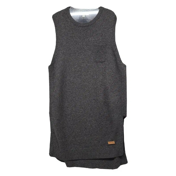 [BUNJANG] Thursday Island Gray Long Knit Vest / 써스데이아일랜드 그레이 롱 니트 조끼 85(S)