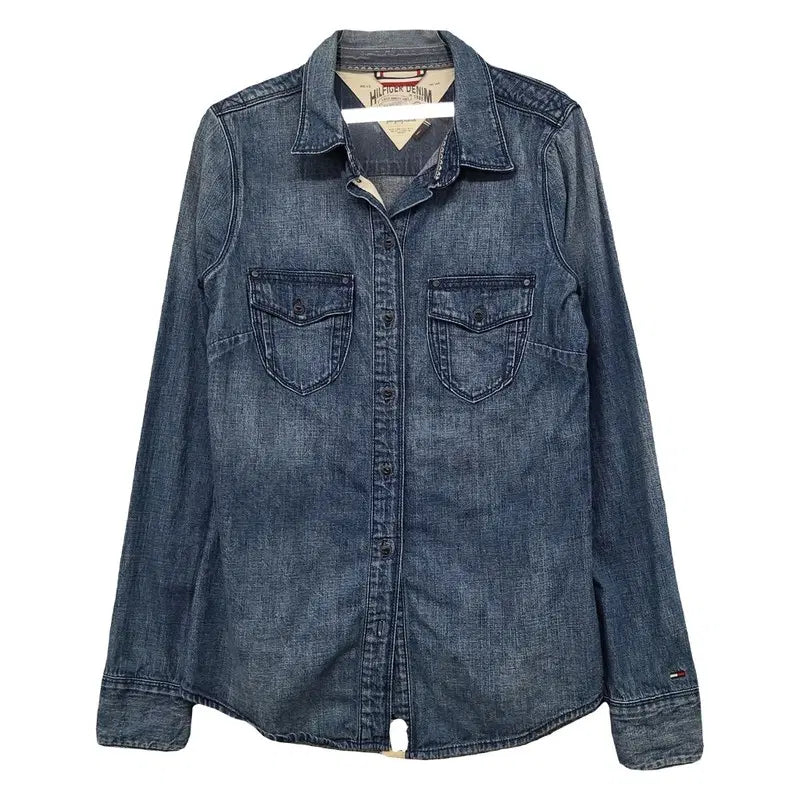 [BUNJANG] Tommy Hilfiger Washed Denim Pocket Shirt SMALL / 타미힐피거 워싱 데님 포켓 셔츠 SMALL