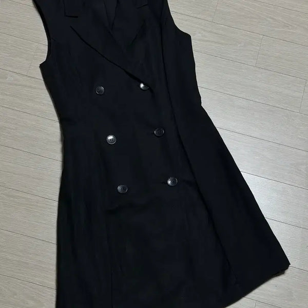 [BUNJANG] H&M Double-Button Sleeveless Blazer Dress Black / H&M 블랙 블레이저 더블버튼 원피스