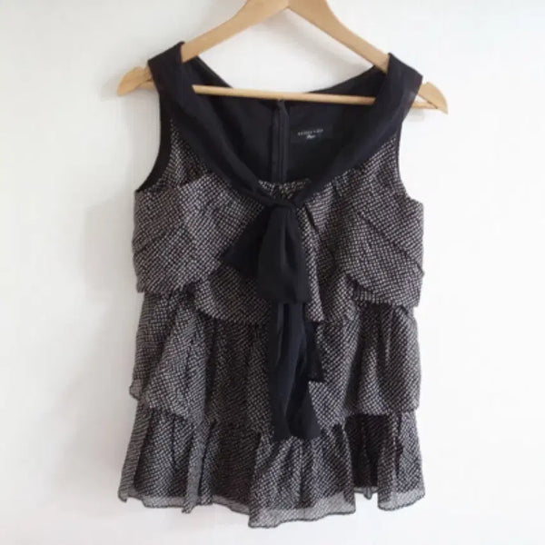 [BUNJANG] Lennybon Pérés Dot Frill Silk Blouse / 레니본 도트 프릴 블라우스 실크 쁘레쥬