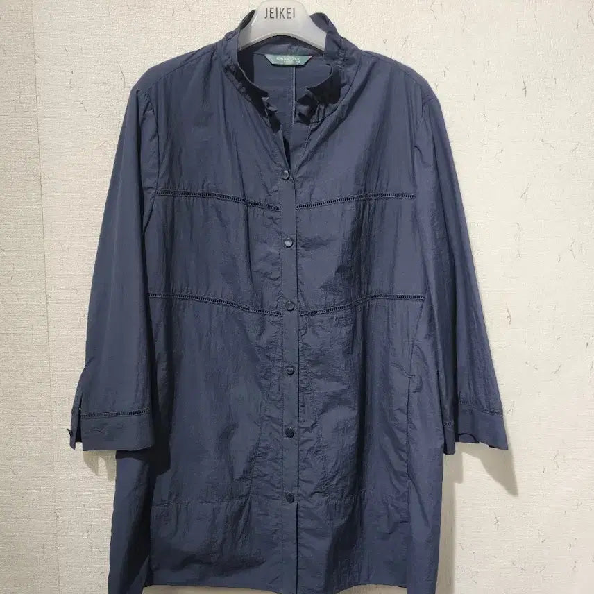 [BUNJANG] Crocodile Women's Navy Long Shirt Size 100 / 크로커다일 여성 네이비 100 사이즈 롱셔츠