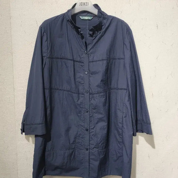 [BUNJANG] Crocodile Women's Navy Long Shirt Size 100 / 크로커다일 여성 네이비 100 사이즈 롱셔츠