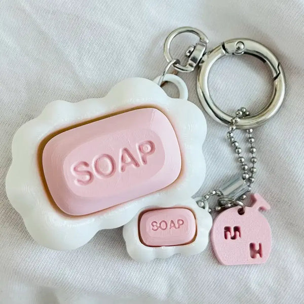 [BUNJANG] Melon House Strawberry Soap Navy Switch Keyring / 메론하우스 딸기 비누 클리커 클릭커 네이비축 키링