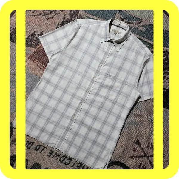 [BUNJANG] Burberry London Check Short Sleeve Shirt / 버버리 런던 체크 반팔 셔츠 M~L 정품