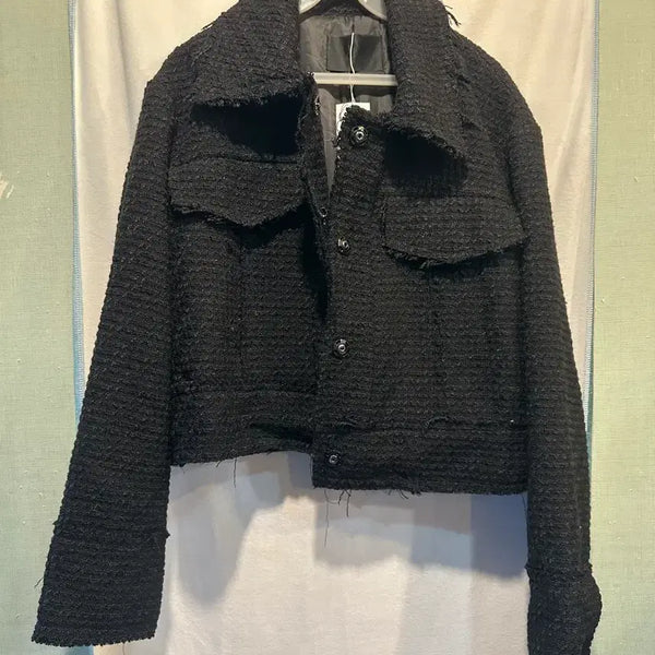 [BUNJANG] 3CE Black Tweed Jacket / 새상품) 3CE 스타일난다 블랙 트위드 자켓