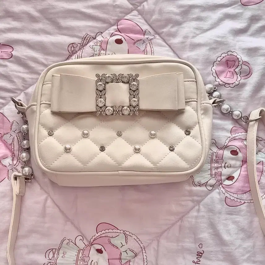 [BUNJANG] Noemi Bijou Bag White / 배포 노에미 비쥬백 화이트 양지뢰 양산형 스나계 가방