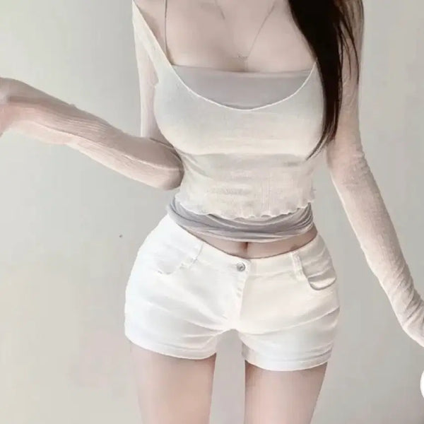 [BUNJANG] High-Waisted Black Denim Shorts / [당일발송/새상품] 하이웨스트 블랙 반바지 숏팬츠 핫팬츠