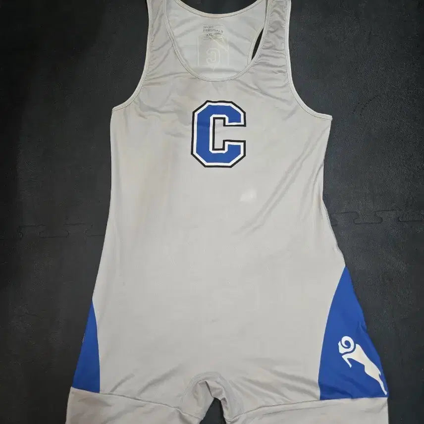 [BUNJANG] Wrestling Singlet Gray/Blue XXL / 레슬링복 그레이/블루 XXL