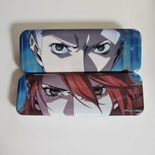 [BUNJANG] Persona 3 Reload Sanada, Mitsuru Square Badge Bundle Set / 페르소나3 리로드 사나다, 미츠루 사각 캔뱃지 일괄
