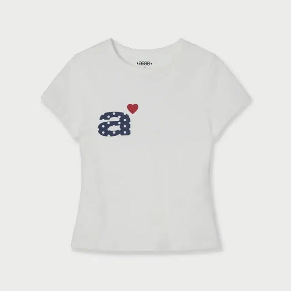 [BUNJANG] Aebe Dot Small Leather Tee White / aeae 도트 스몰 레더 티 화이트