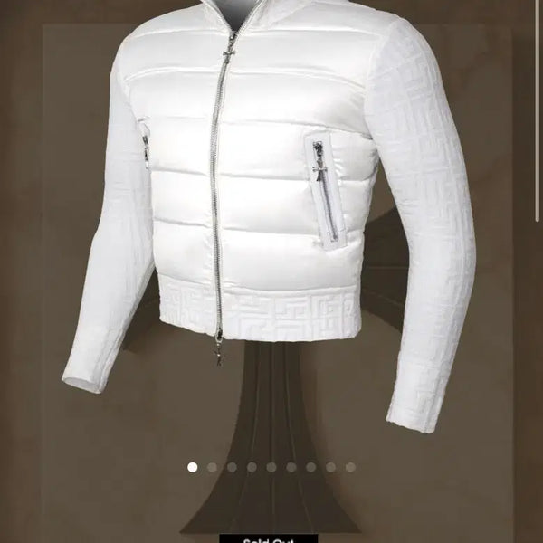 [BUNJANG] Rafinat RT Monogram Knit Padding White Size 50 / 라피나토 RT모노그램 니트패딩 화이트50사이즈 새상품 팝니다