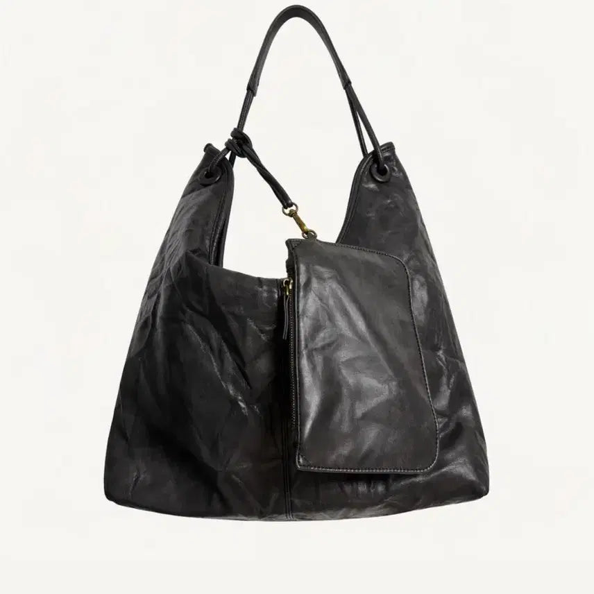 [BUNJANG] Vintage Black Leather Shoulder Bag / 빈티지 가죽 숄더백  블랙