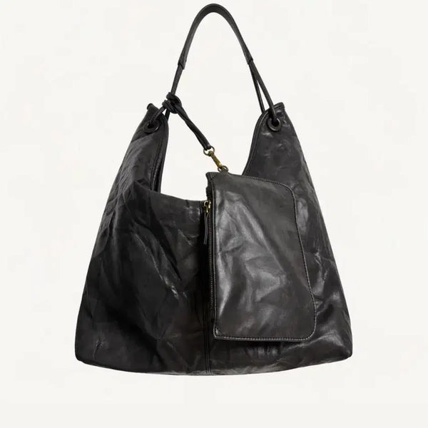 [BUNJANG] Vintage Black Leather Shoulder Bag / 빈티지 가죽 숄더백  블랙