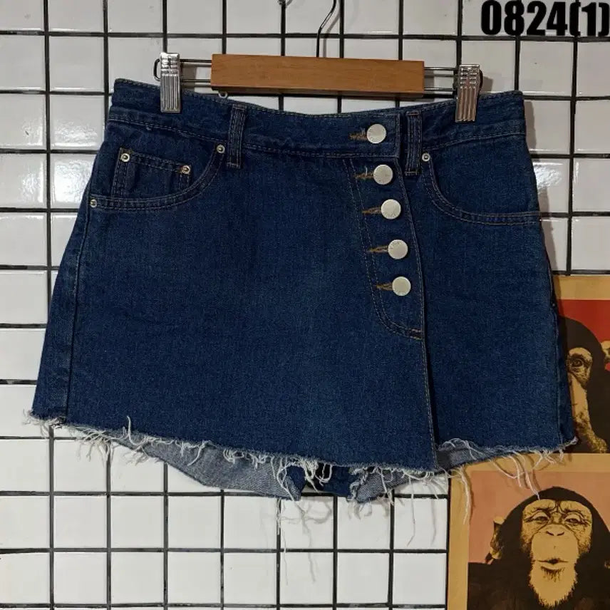 [BUNJANG] VAN AKE Denim Wrap Skirt Hotpants / VAN AKE 데님 랩 스커트 핫팬츠 0824
