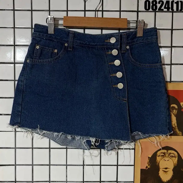 [BUNJANG] VAN AKE Denim Wrap Skirt Hotpants / VAN AKE 데님 랩 스커트 핫팬츠 0824