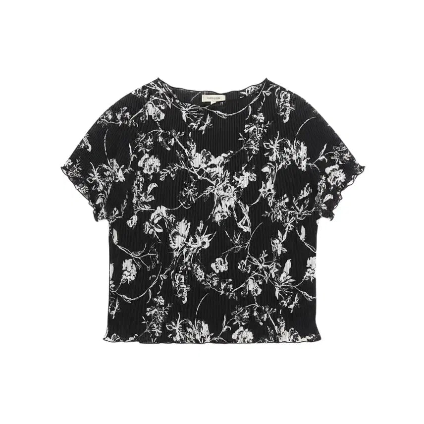 [BUNJANG] Women's Black Pleated Blouse Size 77 / 여성77/ 블랙 플리츠 블라우스 20-109