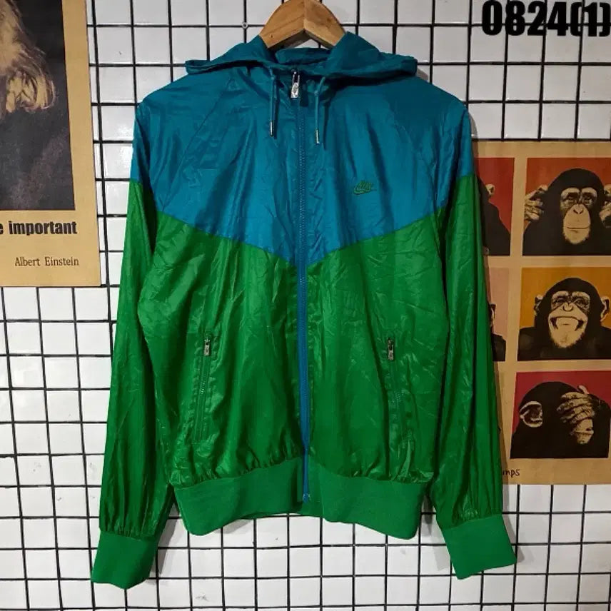 [BUNJANG] Nike Windbreaker Jacket Green/Blue Two-Tone Size 95 / 나이키 바람막이 95 0824