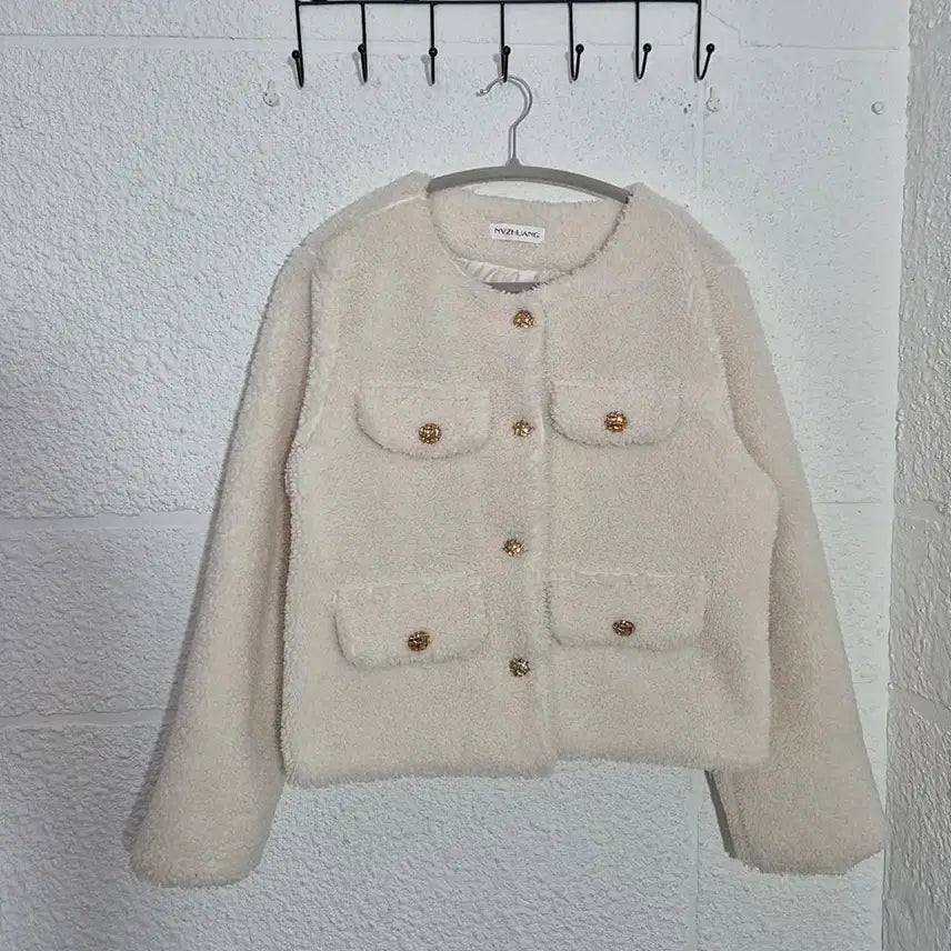 [BUNJANG] Gold Button Fleece Jacket / 금장 단추 뽀글 자켓