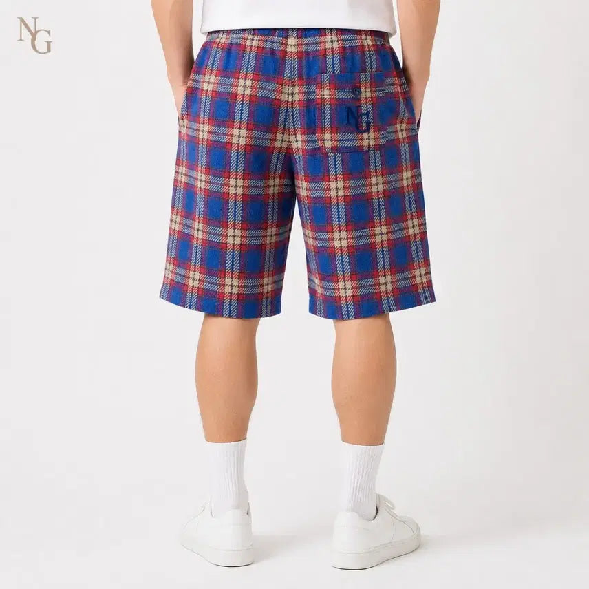 [BUNJANG] Gucci Checked Anchor Embroidered Short Pants / [정품/한정판] 구찌 체크 앵커 자수 숏팬츠 반바지 46 / 32