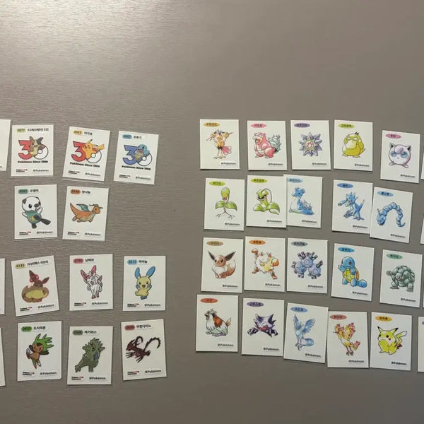 [BUNJANG] Pokemon Stickers Bundle Set (38 pcs) - Includes Mewtwo & Pikachu / 포켓몬띠부씰 팔아요(총38개)뮤츠, 피카츄포함