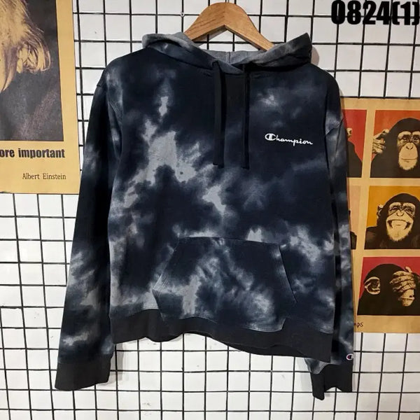 [BUNJANG] Champion Tie-Dye Hoodie Black L / 챔피온 타이 다이 후드티 블랙 L 0824