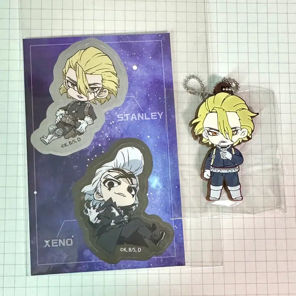 [BUNJANG] Dr. Stone Stanley Geno Sticker & Keychain Set / 닥터스톤 스탠리 제노 스티커 키링