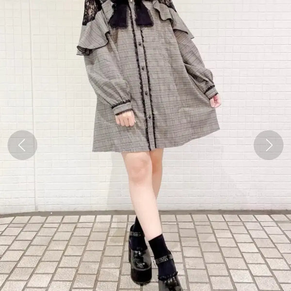 [BUNJANG] Rojita Ruffle Tunic Brown / Rojita 로지타 러플 튜닉 브라운