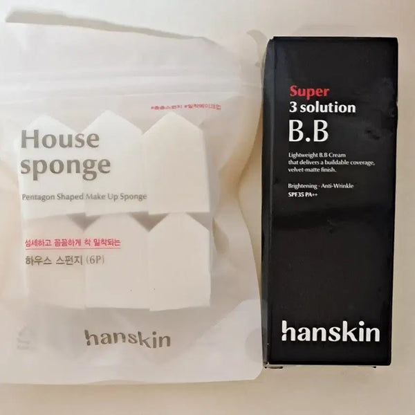 [BUNJANG] Hanskin Super 3 Solution BB Cream Sponge Set / 한스킨 슈퍼 3 솔루션 비비크림 스펀지 세트