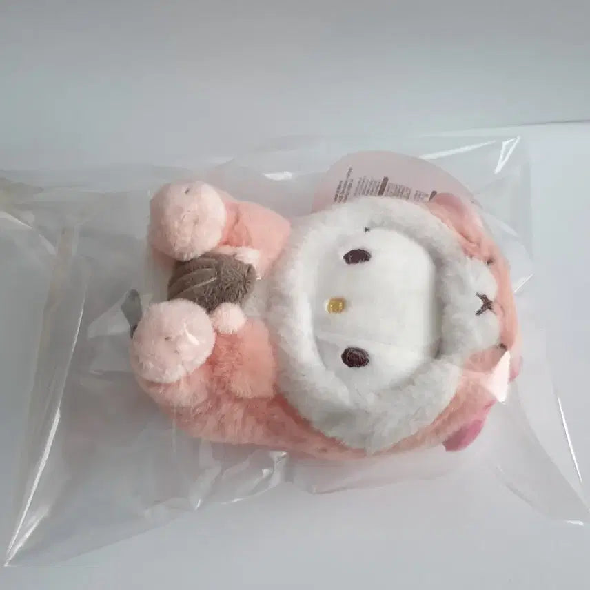 [BUNJANG] Sanrio Hamster Kitty Plush Keychain - Pink / [미사용] 산리오 햄스터 키티 인형 키링-핑크