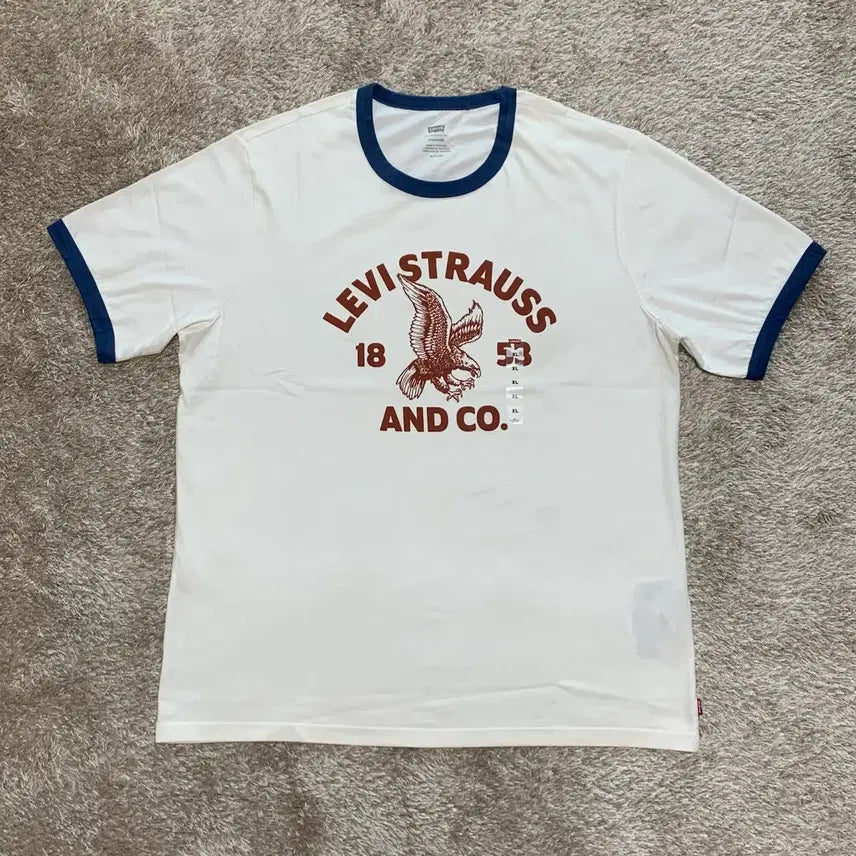 [BUNJANG] Levi's Eagle Graphic Ringer T-Shirt - Size L / 리바이스 독수리 그래픽 링거 티셔츠 L