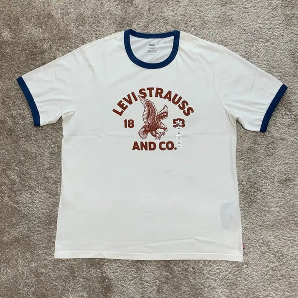 [BUNJANG] Levi's Eagle Graphic Ringer T-Shirt - Size L / 리바이스 독수리 그래픽 링거 티셔츠 L