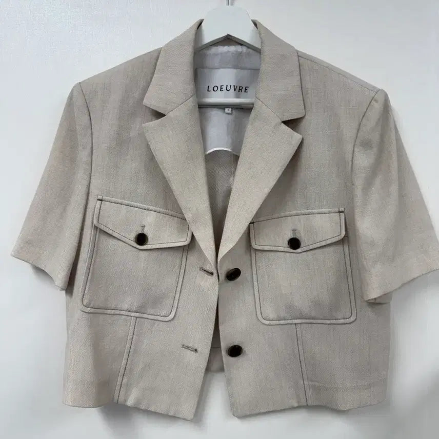 [BUNJANG] Loewe Short-Sleeve Jacket Beige / 루에브르 베이지 반팔자켓