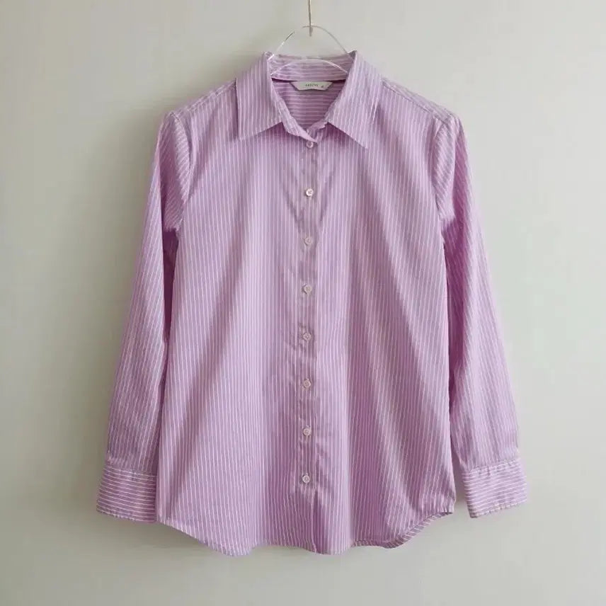 [BUNJANG] Hazzys Purple Stripe Shirt / 헤지스 퍼플 스트라이프 셔츠