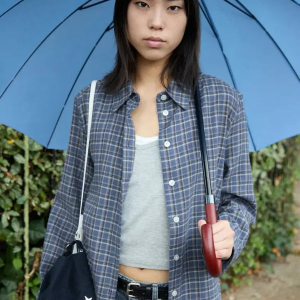 [BUNJANG] LOW CLASSIC Regular Fit Shirt Blue Bird Check / 로우클래식 레귤러 핏 셔츠