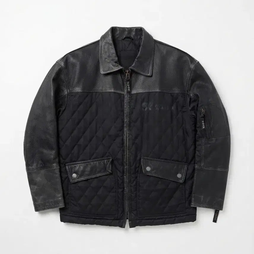 [BUNJANG] KOOGI Sweat Leather Quilting Jacket Black L / KOOGI 스웻 레더 퀼팅 자켓 블랙 L